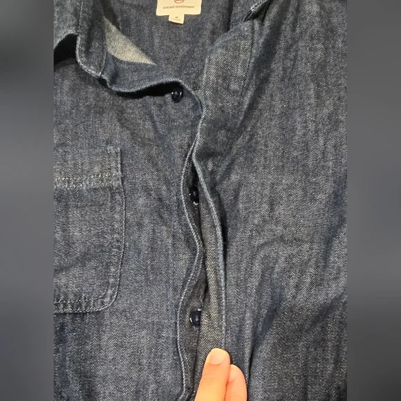 AG Adriano Goldschmied Pause Parka Denim Drawstring Waist Dress Size Medium - Picture 5 of 10